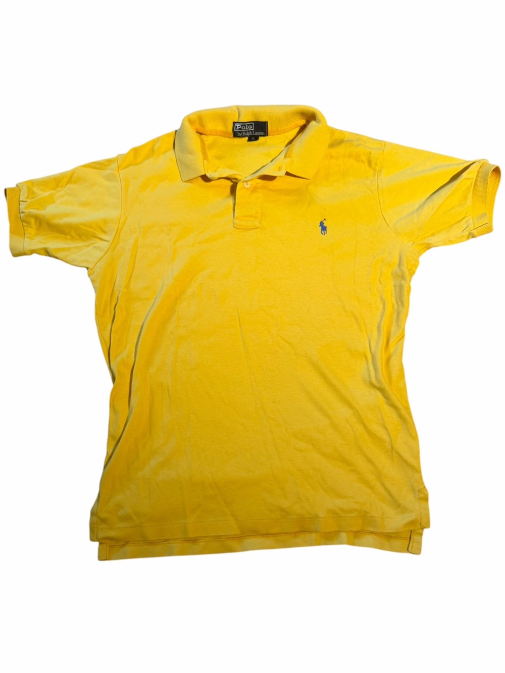 Yellow Polo Ralph Lauren Shirt with Small Embroidered Logo L (fits M)
